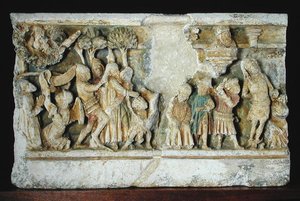 Relief depicting Scenes from the Passion of Christ: The Arrest and the Flagellation by French School
